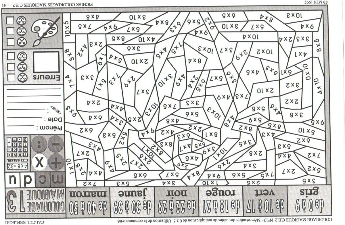 15 Aimable Coloriage Magique Multiplication Gallery encequiconcerne Coloriage Magique 8