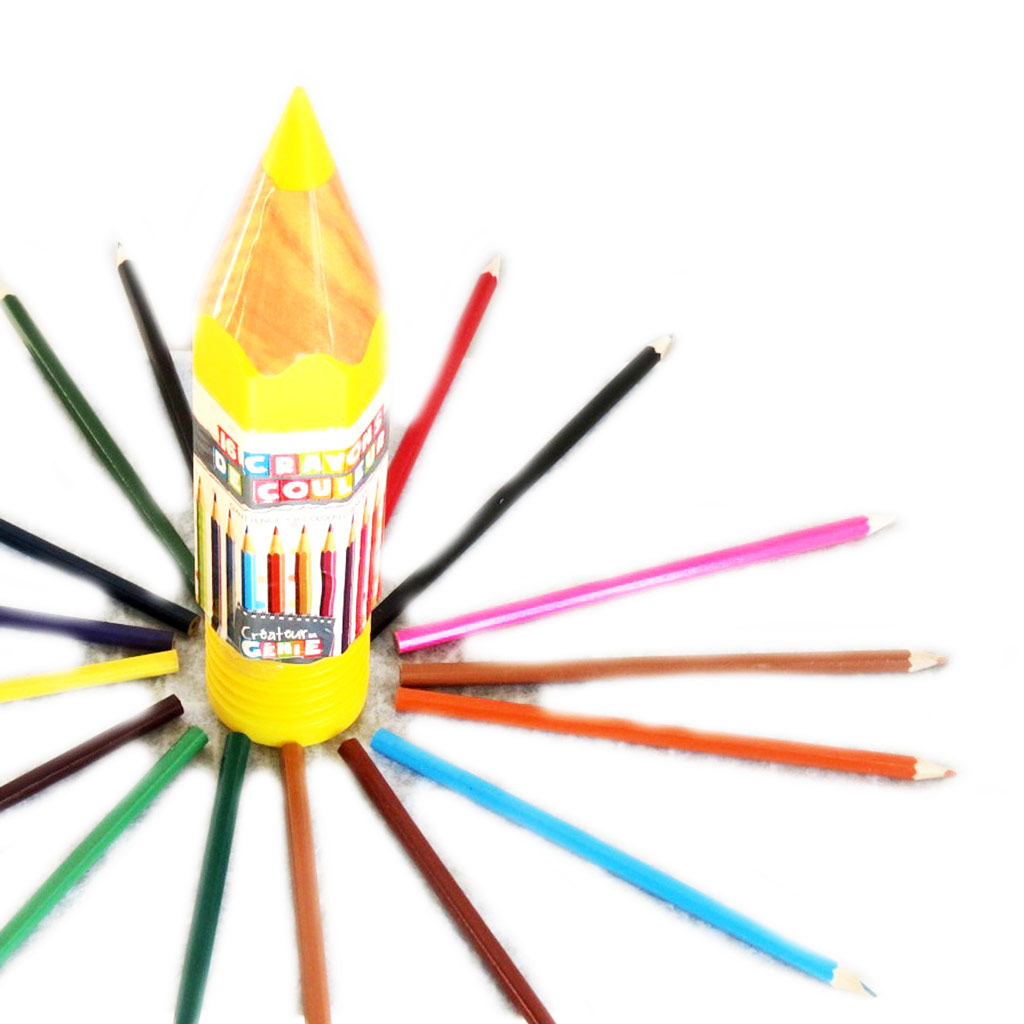16 Crayons De Couleur 'Coloriage' Jaune - [M4679] destiné Coloriage Crayon De Couleur,