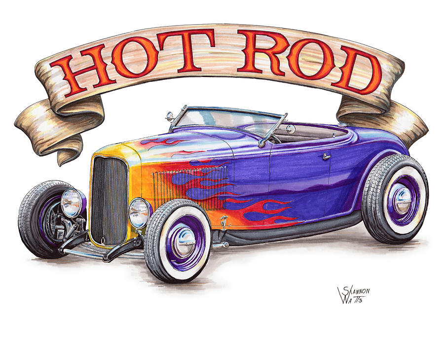 1932 Hot Rod Roadster Drawing By Shannon Watts concernant Ford T Dessin