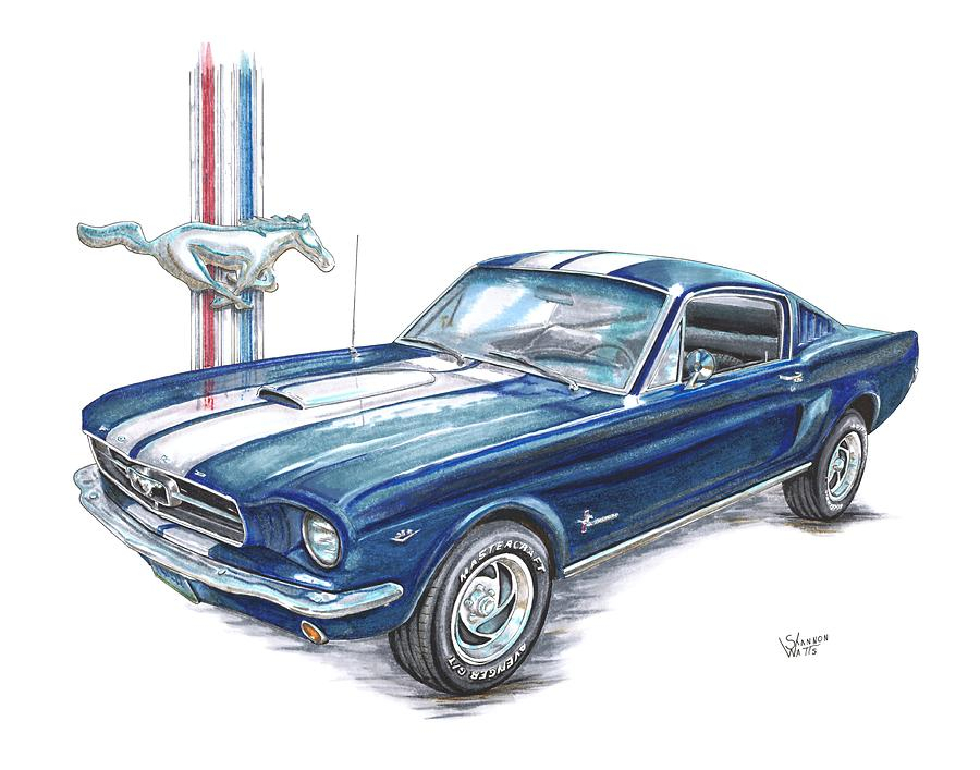 1965 Ford Mustang Drawing By Shannon Watts concernant Ford T Dessin