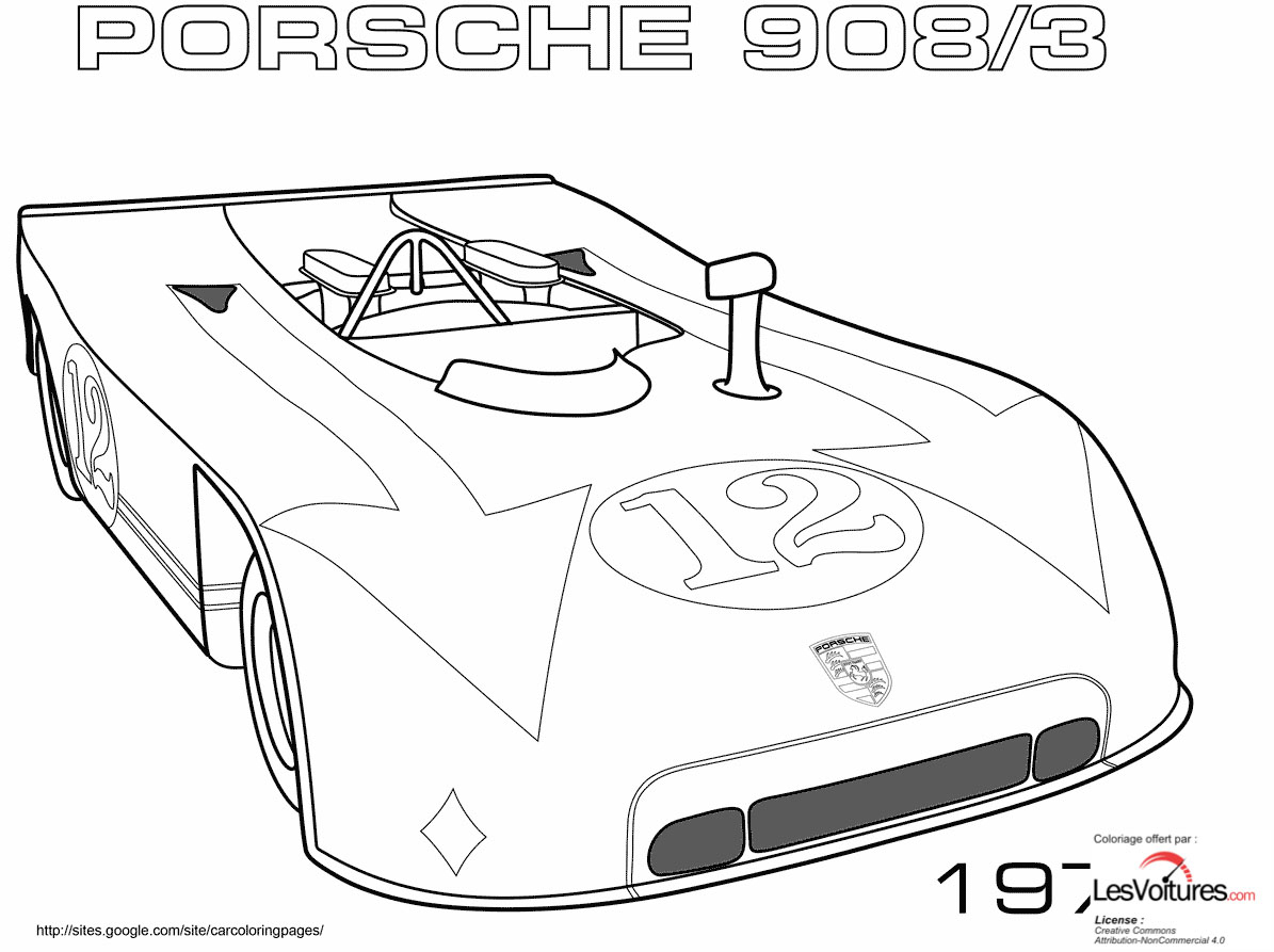 1970-Porsche-9083-Coloriage-Voiture | Les Voitures encequiconcerne Coloriage Porsche 911 Dessin Facile