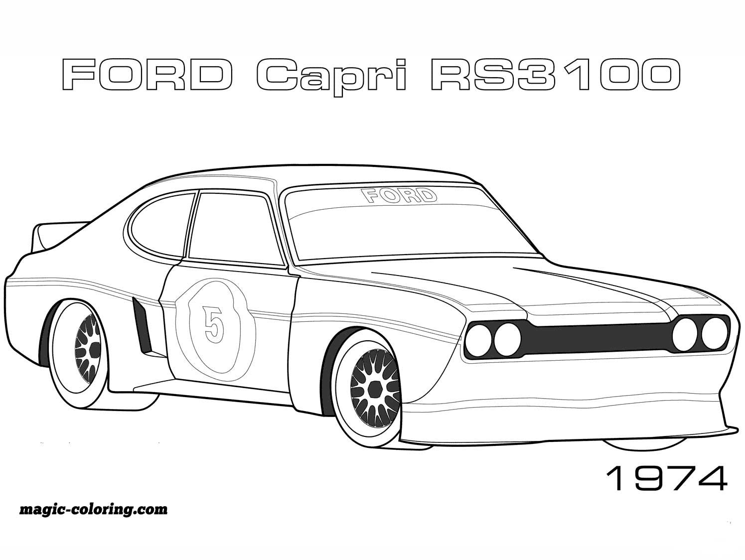 1974 Ford Capri Rs3100 Coloring Page | Race Car Coloring pour Ford T Dessin