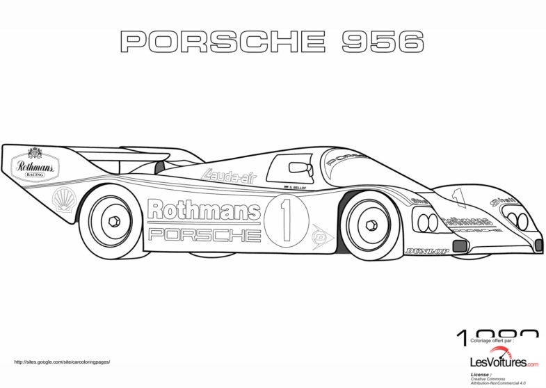 1982-Porsche-956-Coloriage-Voiture | Les Voitures destiné Coloriage Porsche 911 Dessin Facile