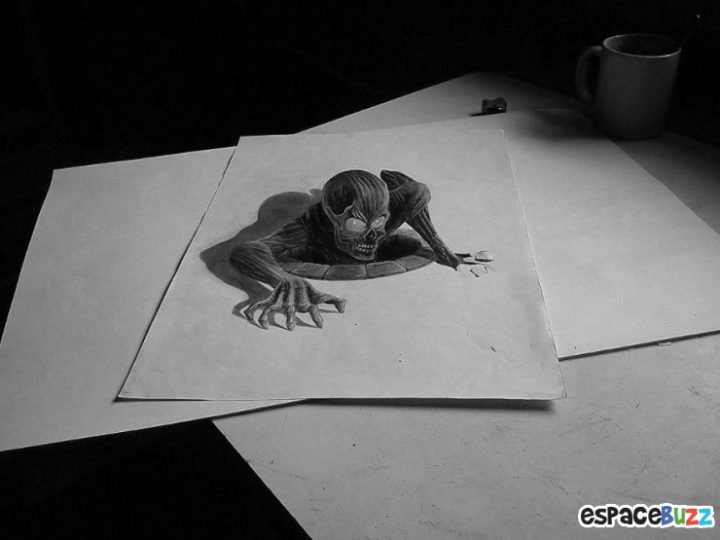 26 Dessins Au Crayon En 3D À Couper Le Souffle dedans Dessin 3D Facile