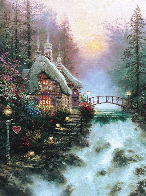 26 Idées De Art-Thomas Kincade | Thomas Kinkade, Paysage à Coloriage Thomas Kinkade,