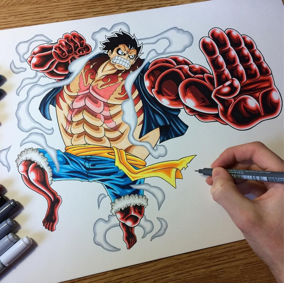 2,686 Me Gusta, 25 Comentarios - Neco Draw (@Necodraw) En serapportantà Luffy Gear 3 Dessin