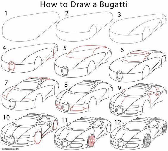 29 Tutos Dessin Étape Par Étape Pour Apprendre À Dessiner destiné Dessin Voiture Facile,