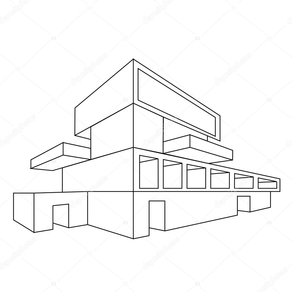 2D House Sketch | 2D Perspective Drawing Of A House concernant Dessin 2D