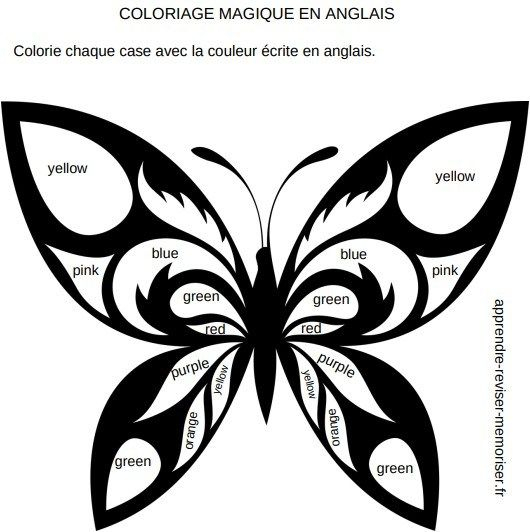 3 Coloriages Magiques En Anglais Pour Apprendre Les destiné Coloriage 3 Couleurs Challenge