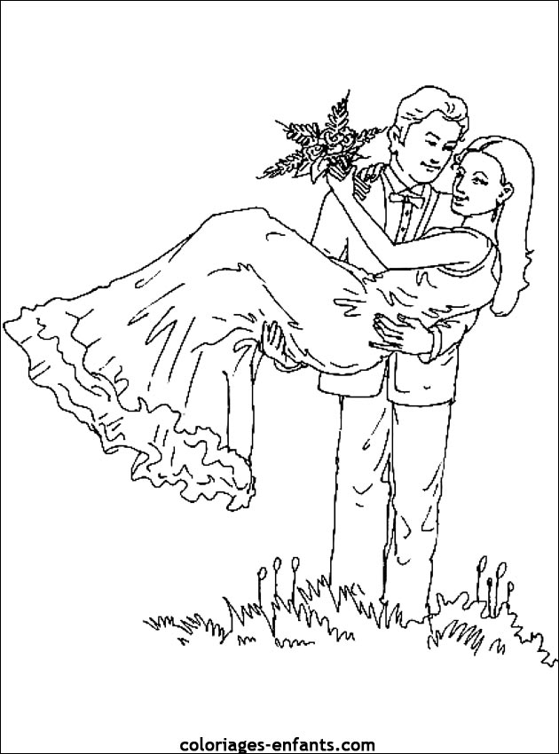 34 Dessins De Coloriage Mariage À Imprimer encequiconcerne Coloriage Dessin Mariage