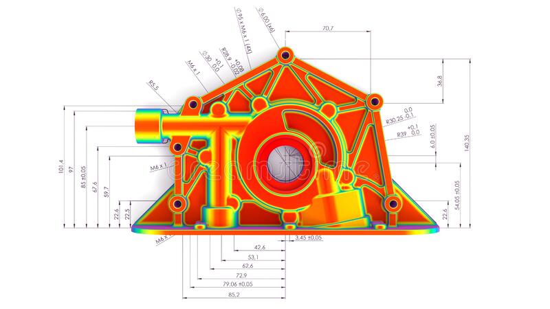 3D De Dessin Technique Métallique Illustration Stock avec Dessin Industriel Roulement,