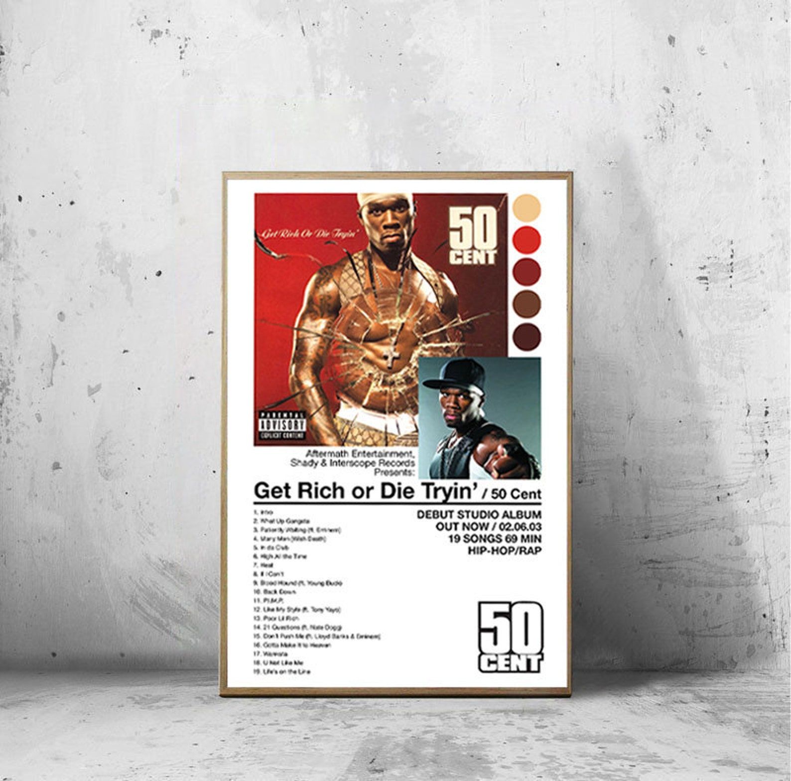 50 Cent Get Rich Or Die Tryin' Poster Affiche De 50 | Etsy serapportantà Dessin 50 Cent