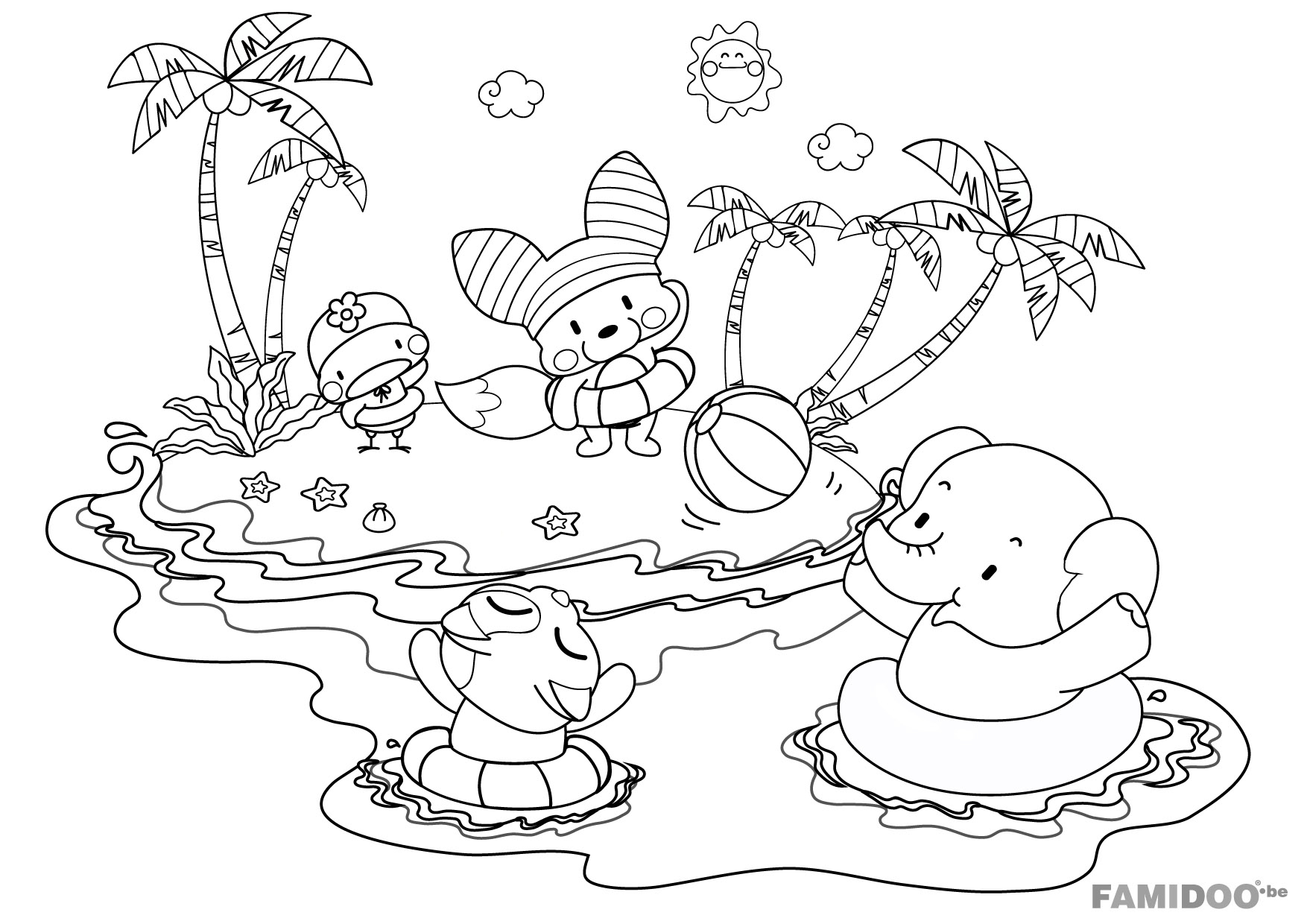 56 Dessins De Coloriage Plage À Imprimer Sur Laguerche serapportantà Dessin Coloriage Été