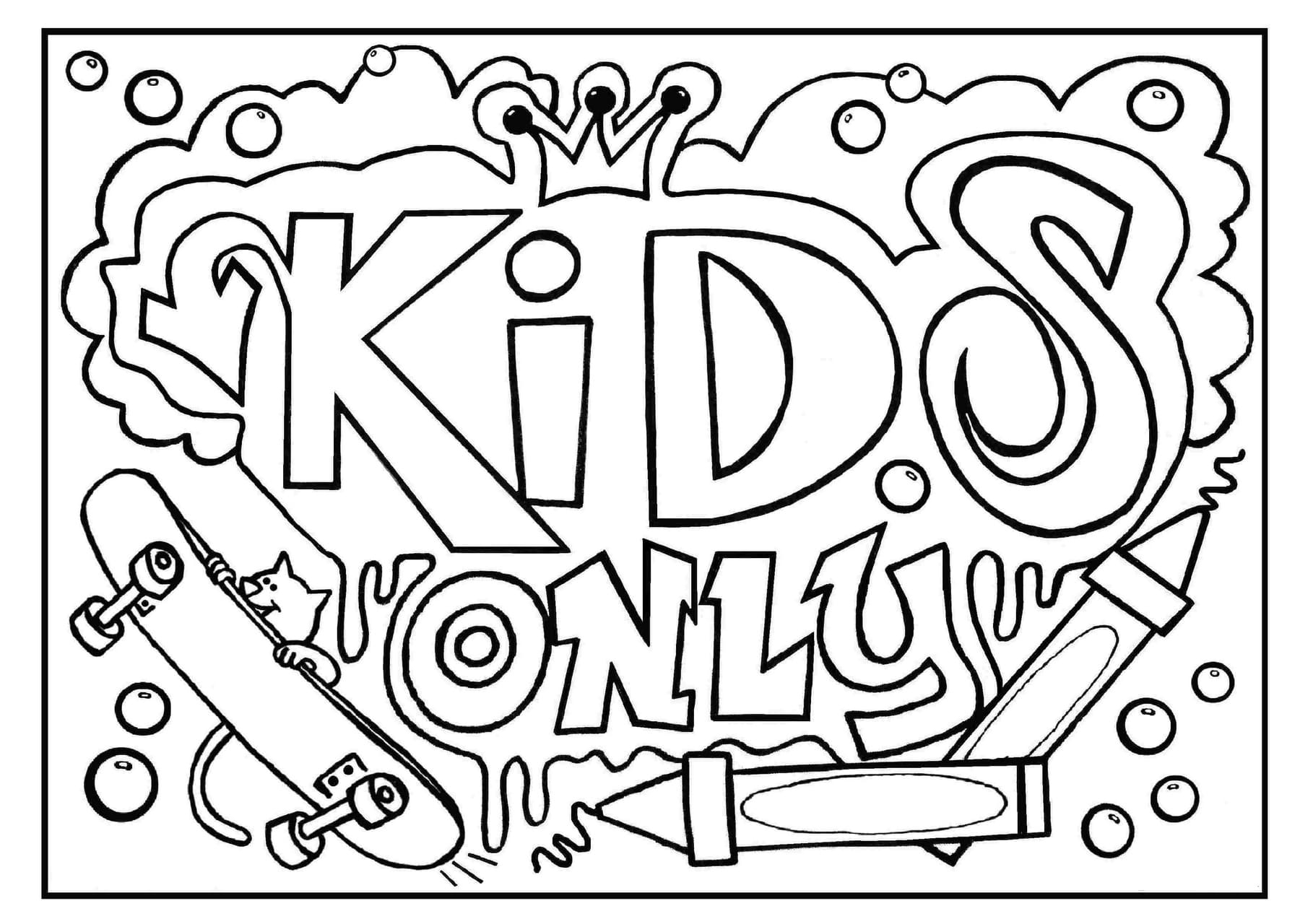 80 Coloriages Graffitis À Imprimer | Wonder Day concernant Coloriage N&amp;#039;Importe