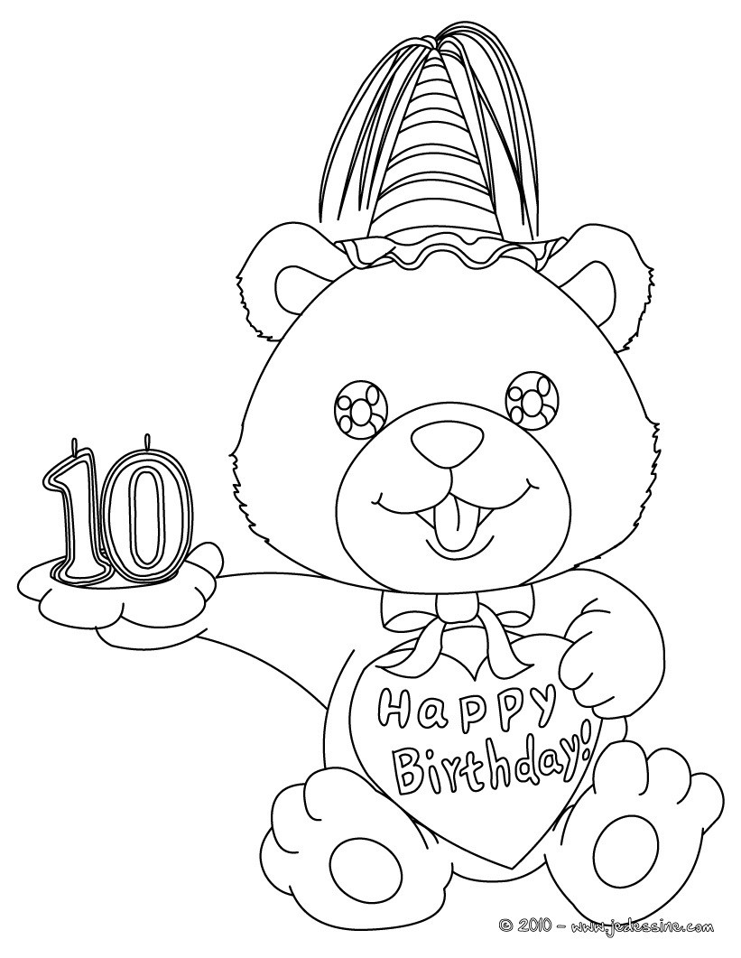 92 Dessins De Coloriage Anniversaire 10 Ans À Imprimer serapportantà Coloriage 10