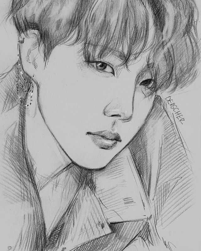 Aesthetic Drawing Easy Bts #Aesthetic # avec Bts Dessin V Facile,