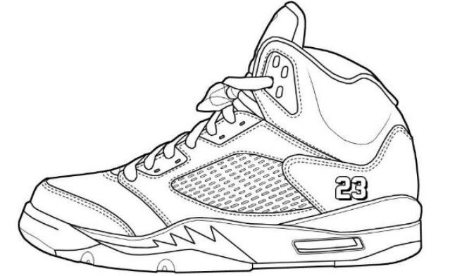 Air Jordan Chaussures Coloring Pages To Learn Drawing Outlines avec Air Jordan 1 Dessin