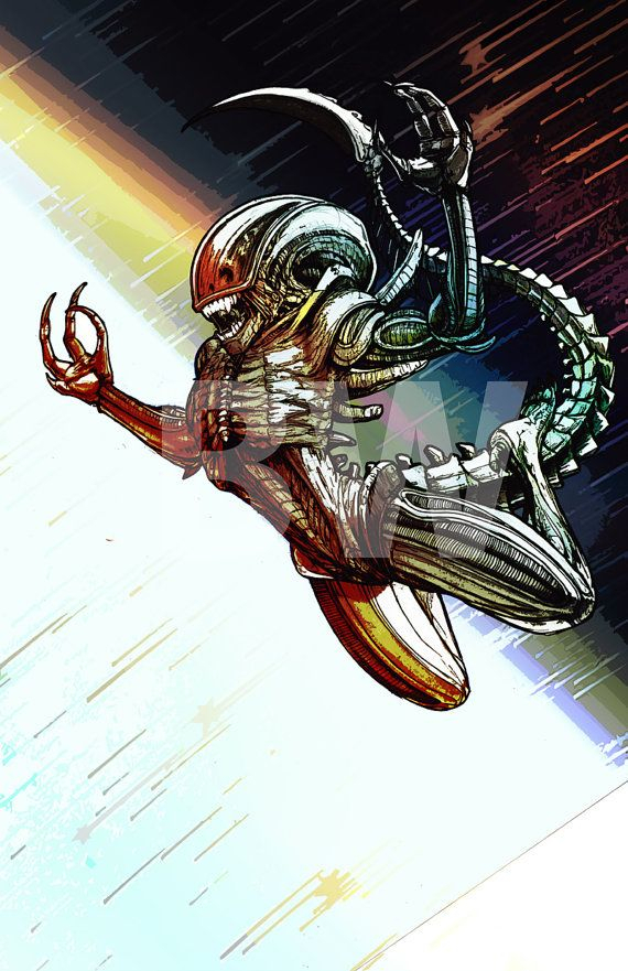 Alien Xenomorph 11X17 Art Print Pencil And Ink Digital pour Dessin Xenomorphe,