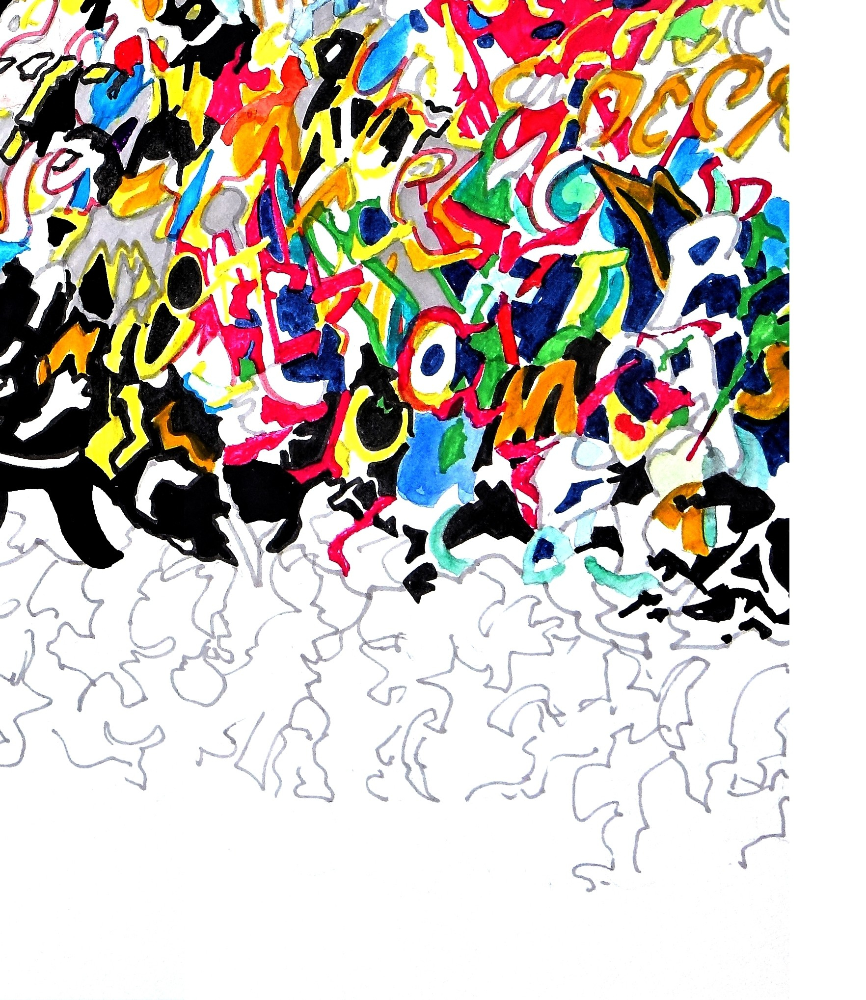 Alpha Par Richard Saint-Amans, 2018 | Dessin | Artsper concernant Dessin Alpha U