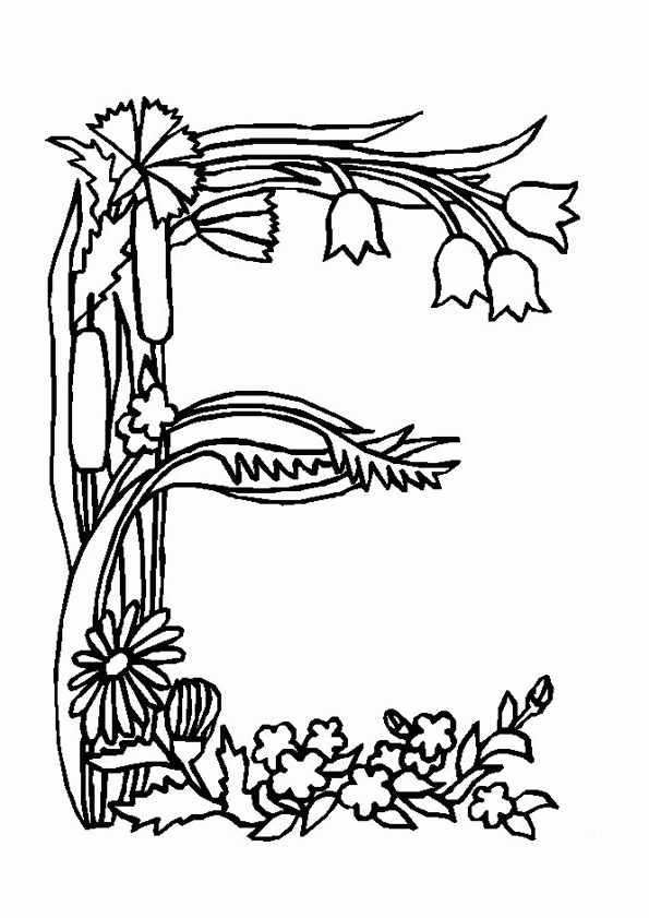 Alphabet Fleurs E, Page 5 Sur 26 Sur Hugolescargot dedans Coloriage Mandala Lettre O