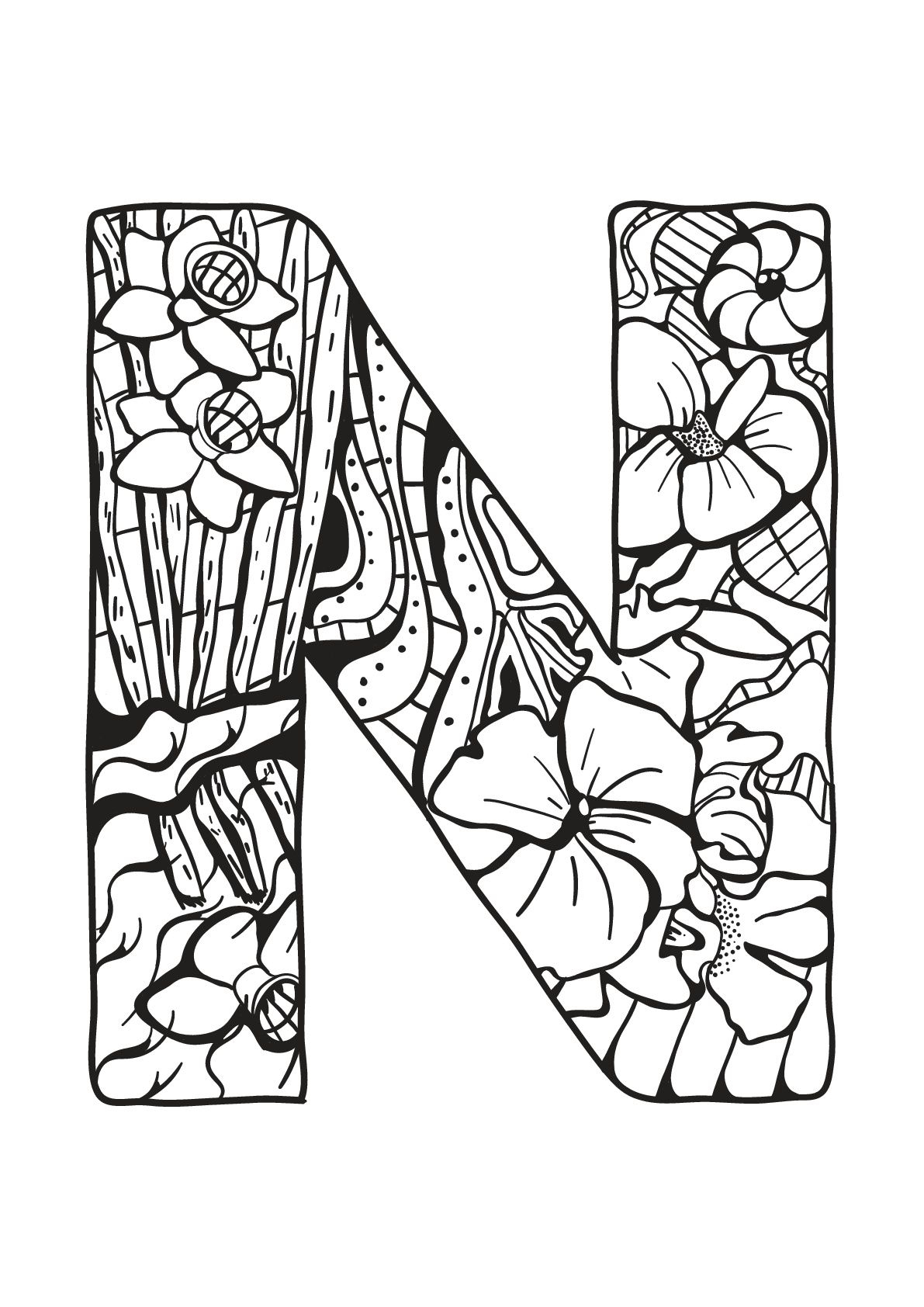 Alphabet Lettre N - Alphabet Lettre N. A Partir De La concernant Coloriage Mandala Lettre O