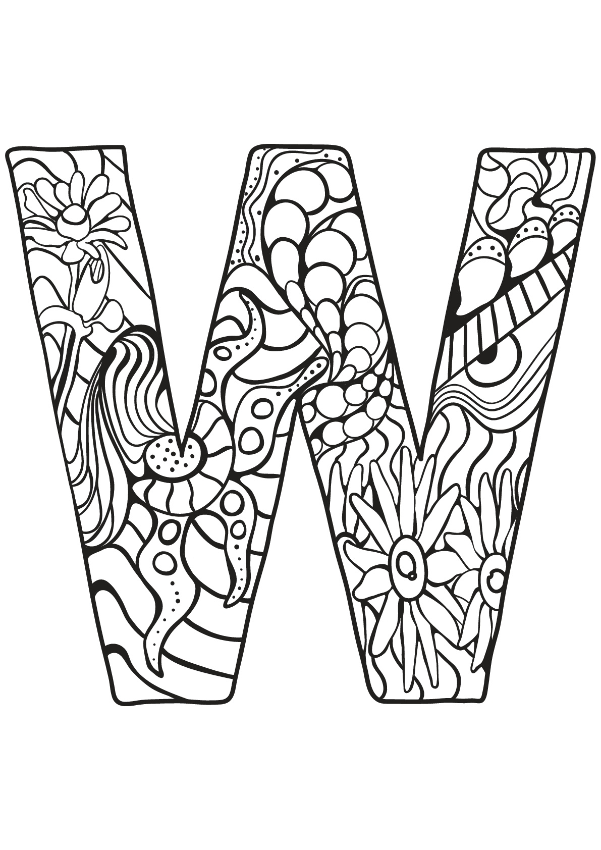 Alphabet Lettre W - Coloriages Alphabet Et Lettres pour La Lettre D Coloriage