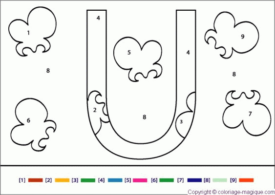 Alphabet Magique - Lettre U - Coloriages Magiques intérieur Coloriage Magique Lettre R