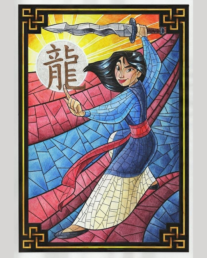 Angeline Black On Instagram: &amp;quot;Disney Vitraux - Mulan Done concernant Coloriage Vitraux Disney,