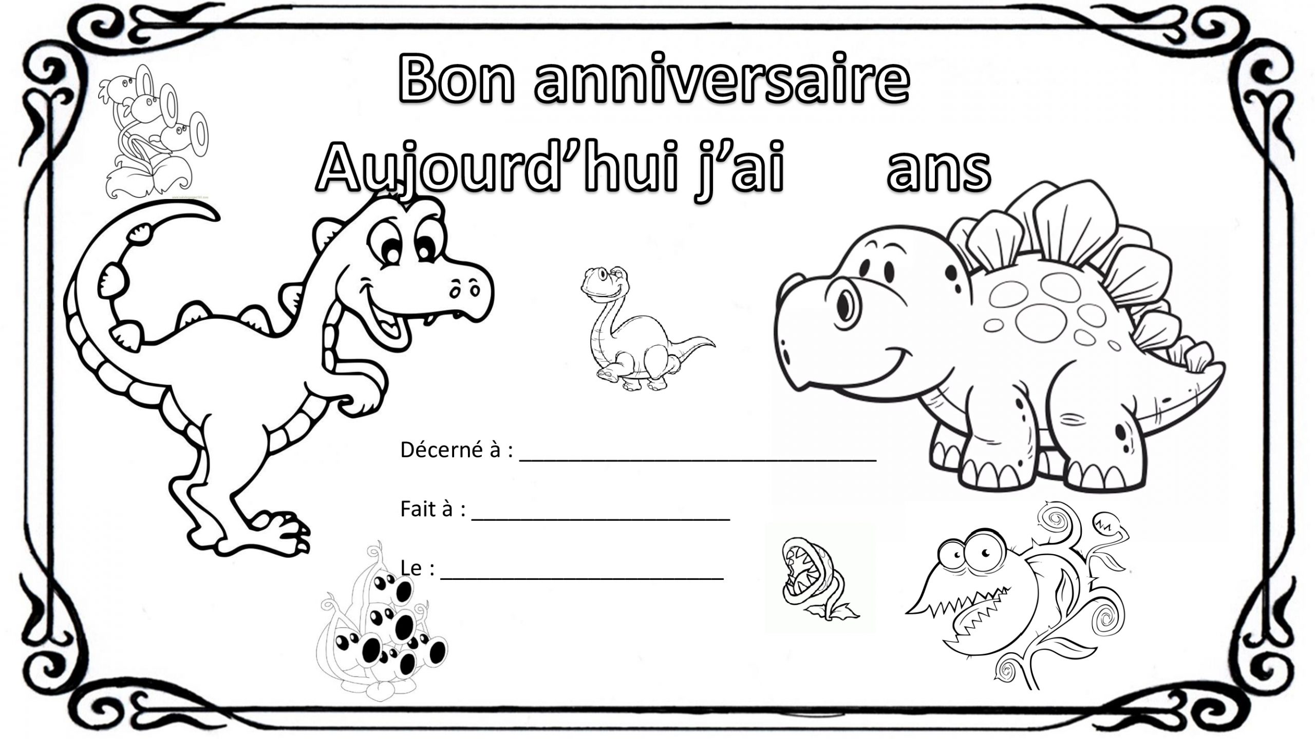 Anniversaire À Colorier Dinosaure concernant Coloriage Anniversaire 6 Ans