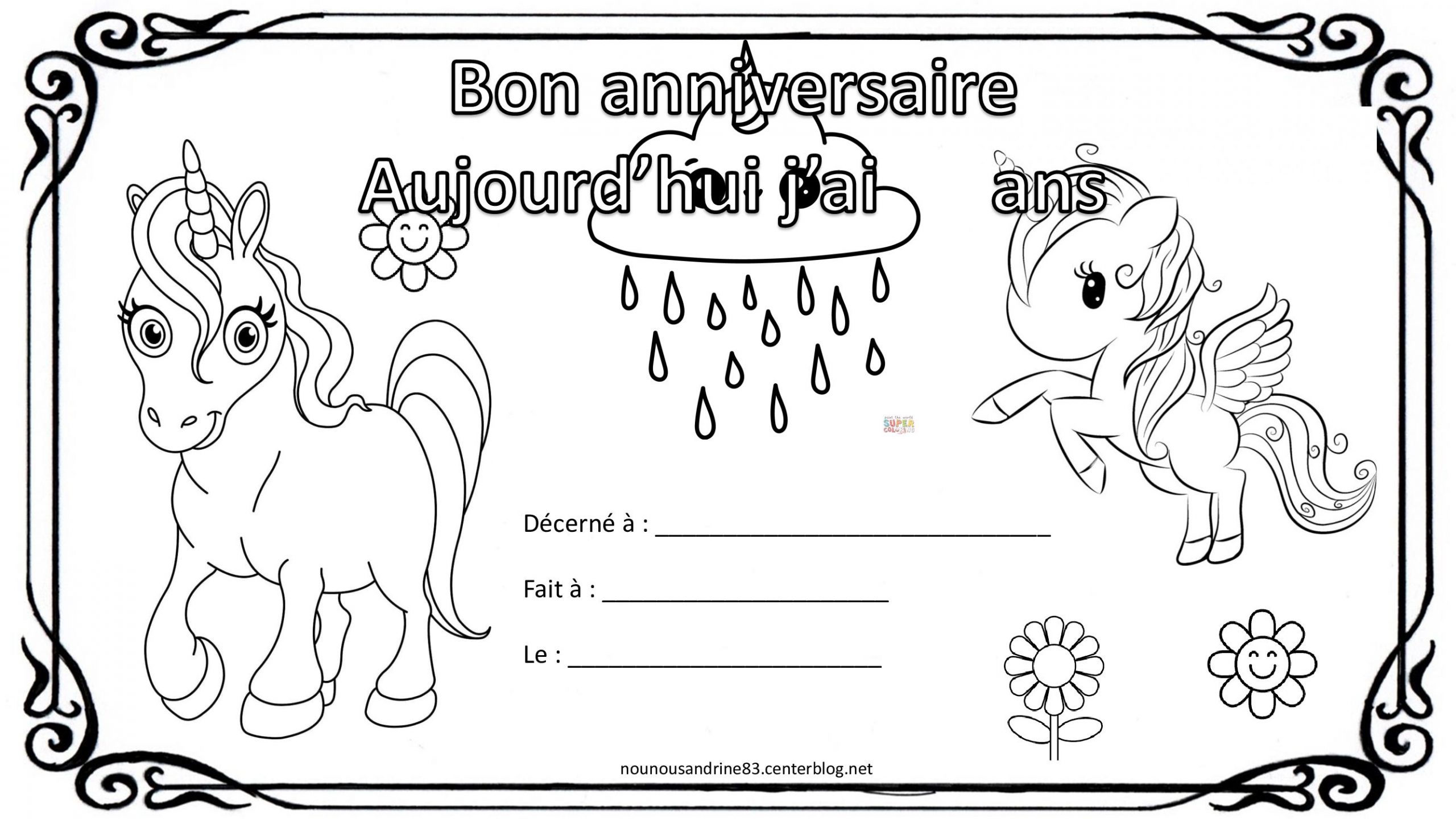 Anniversaire À Colorier Licorne destiné Coloriage Joyeux Anniversaire 6 Ans