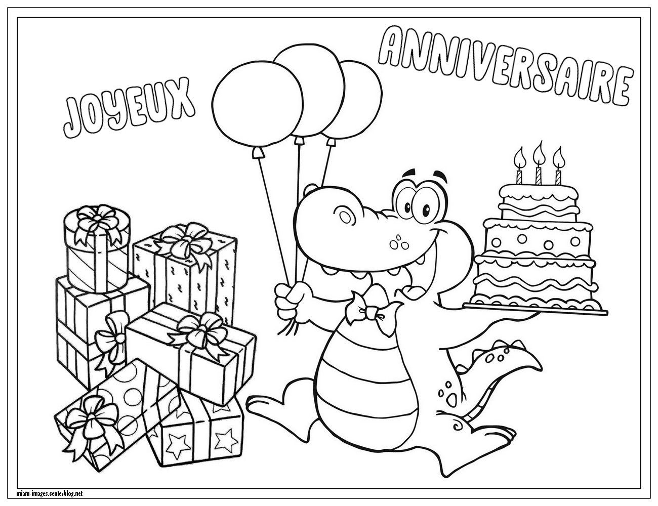 Anniversaires Coloriages - Page 3 intérieur Coloriage Anniversaire