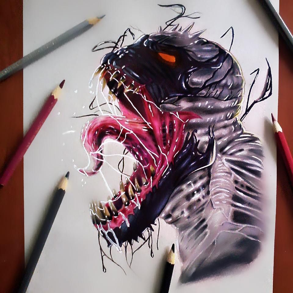 Antivenom Drawing By Igor Soares | Spiderman Art, Comic à Dessin Venom,