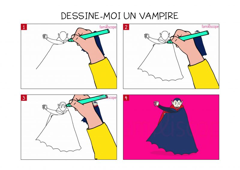 Apprendre À Dessiner Un Vampire En 3 Étapes avec Apprendre 0 Dessiner,