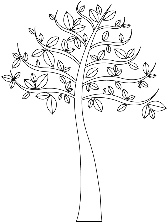 Arbre Avec Quelques Feuilles - Coloriage D&amp;#039;Arbres concernant Coloriage Dessin Arbre