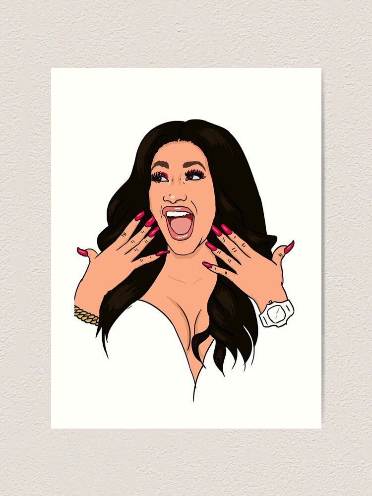 Artwork Cardi B Cartoon Drawing avec Dessin B,