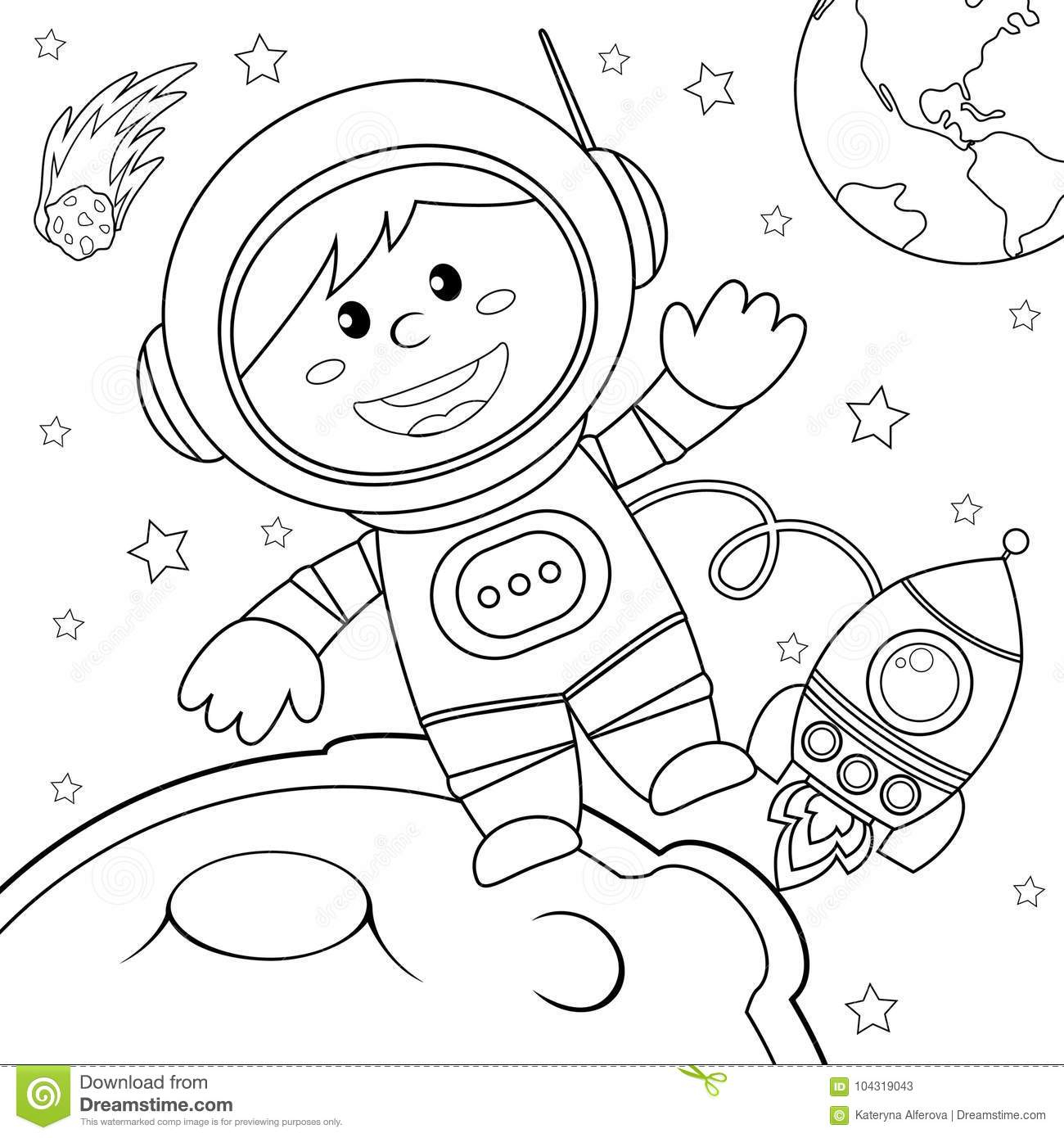 Astronaute Dans L&amp;#039;Espace Illustration Noire Et Blanche De encequiconcerne Dessin De L&amp;#039;Espace