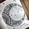 Attrape-Rêve Lune | Mandala Drawing Ideas, Doodle Art à Dessin Lune