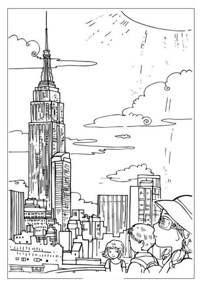 Ausmalbilder New York - Malvorlagen Kostenlos Zum Ausdrucken serapportantà Coloriage Dessin New York