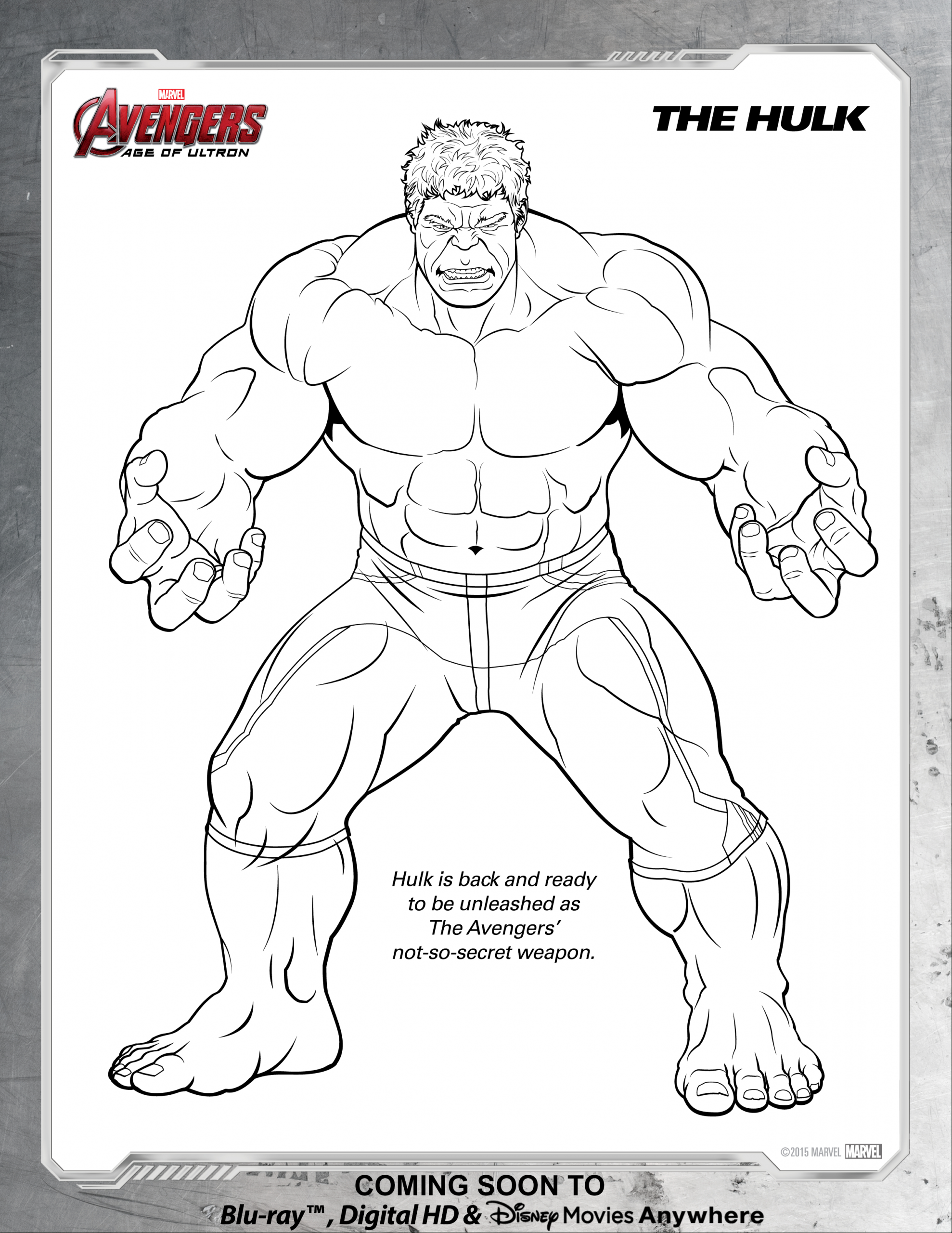 Avengers Hulk Coloring Page | Disney Movies à Coloriage Hulk