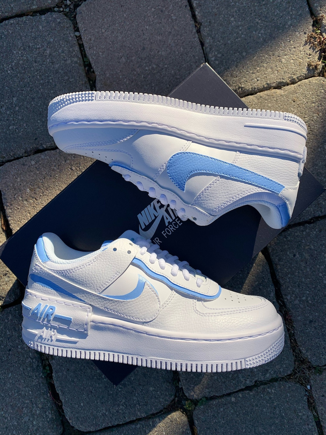 Baby Blue Shadow Custom Nike Air Force 1&amp;#039;S Af1S | Etsy tout Air Force 1 Coloriage