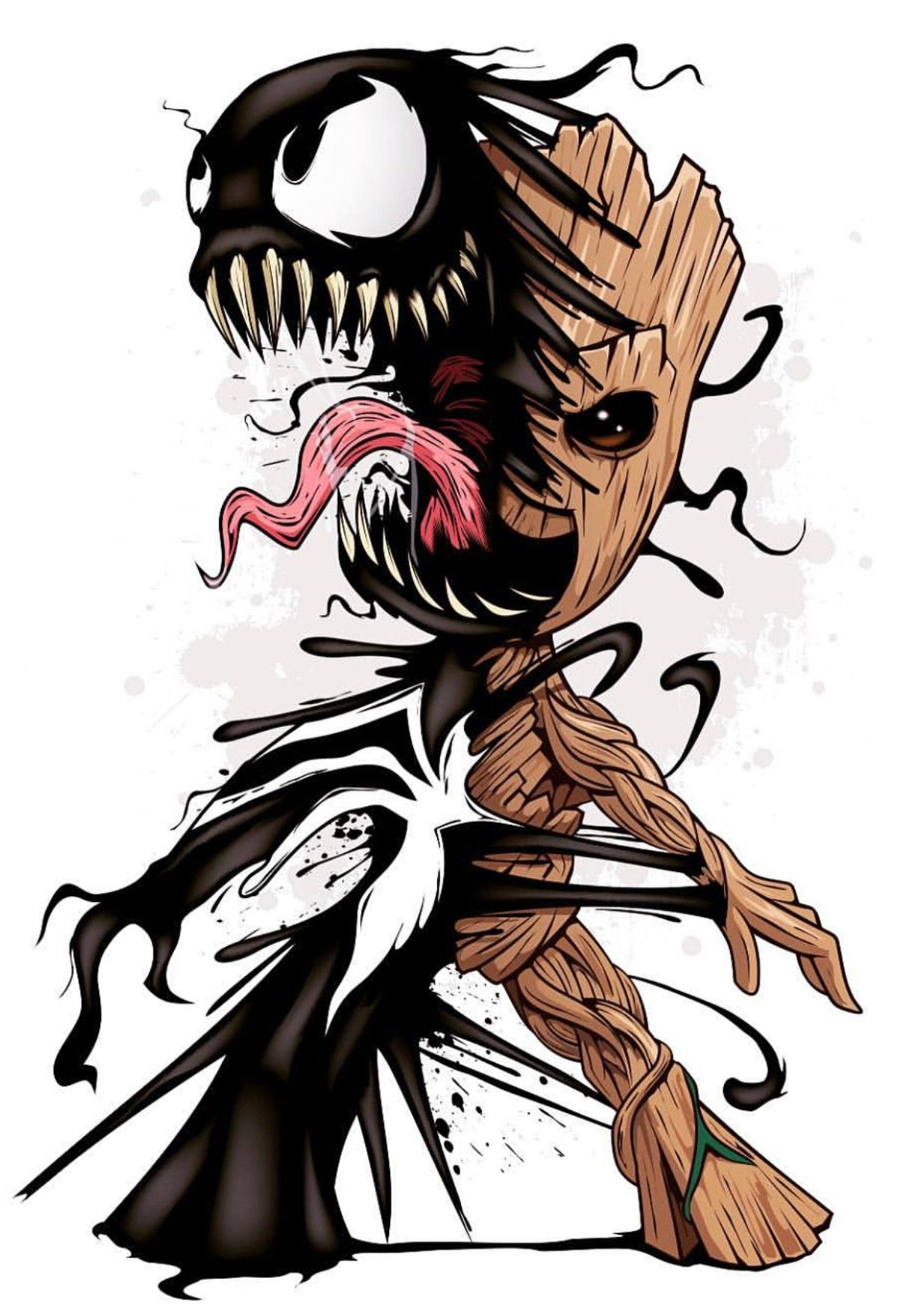 Baby Groot Venom | Chibi Marvel, Cartoon Art, Superhero dedans Dessin Venom,