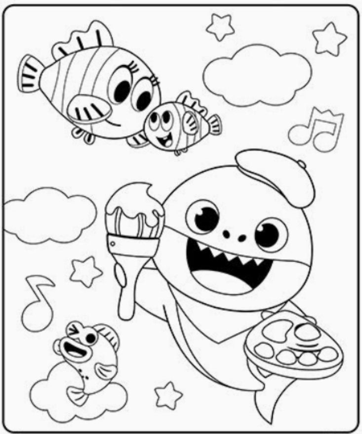 Baby Shark Painter Pinkfong, Super Simple Раскраска tout Coloriage Baby Shark,