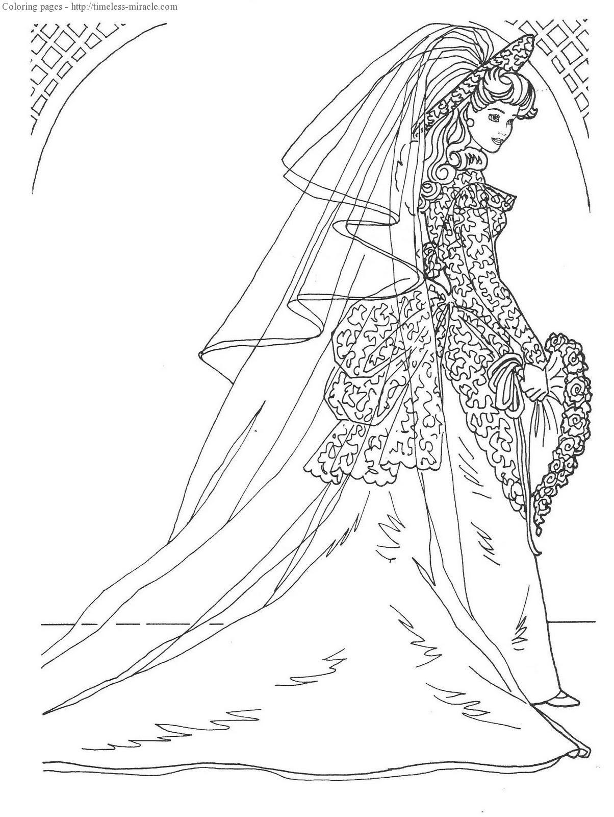 Barbie Wedding Coloring Pages - Timeless-Miracle à Coloriage Barbie