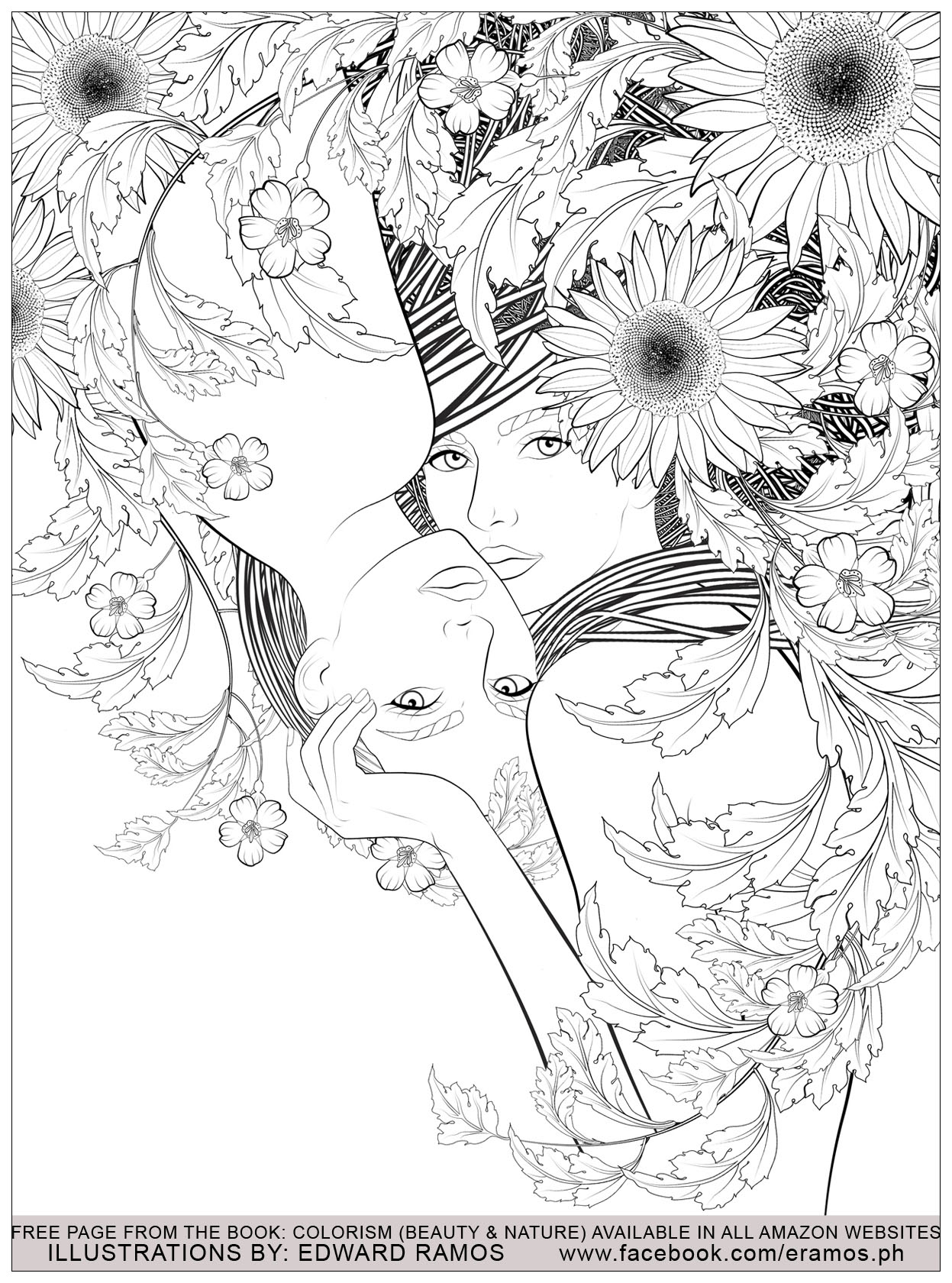 Beauty And Nature Edward Ramos 1 - Anti-Stress &amp;amp; Art concernant Coloriage Nature