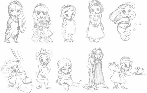 Bébés Princesses Disney | Croquis Disney, Disney, Dessins avec Coloriage De Toutes Les Princesses Disney