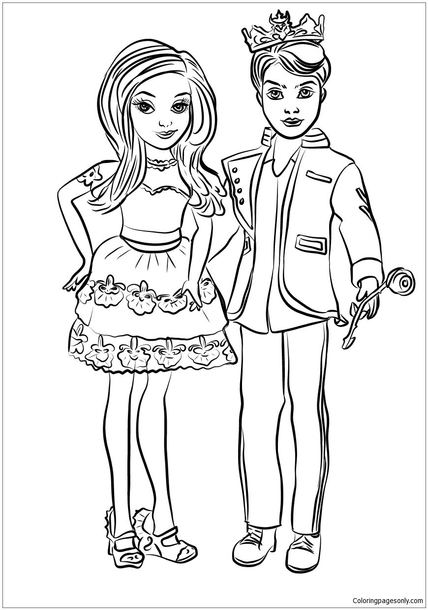 Ben And Mal Coloring Page | Descendants Coloring Pages encequiconcerne Descendants 3 Coloriage