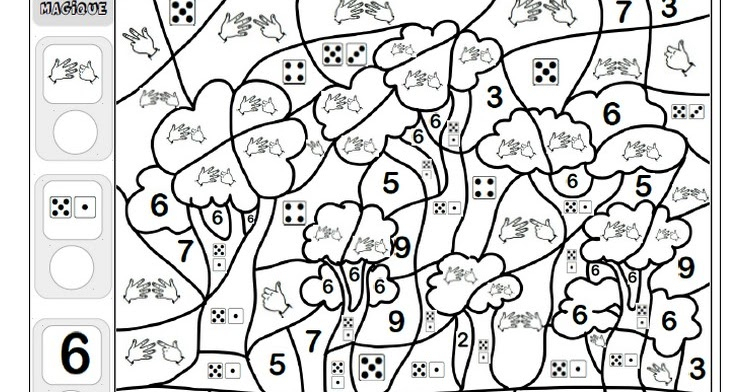 Bibouche En Classe : Coloriages Magiques Des Nombres De 6 À 10 pour Coloriage Magique 1 À 5