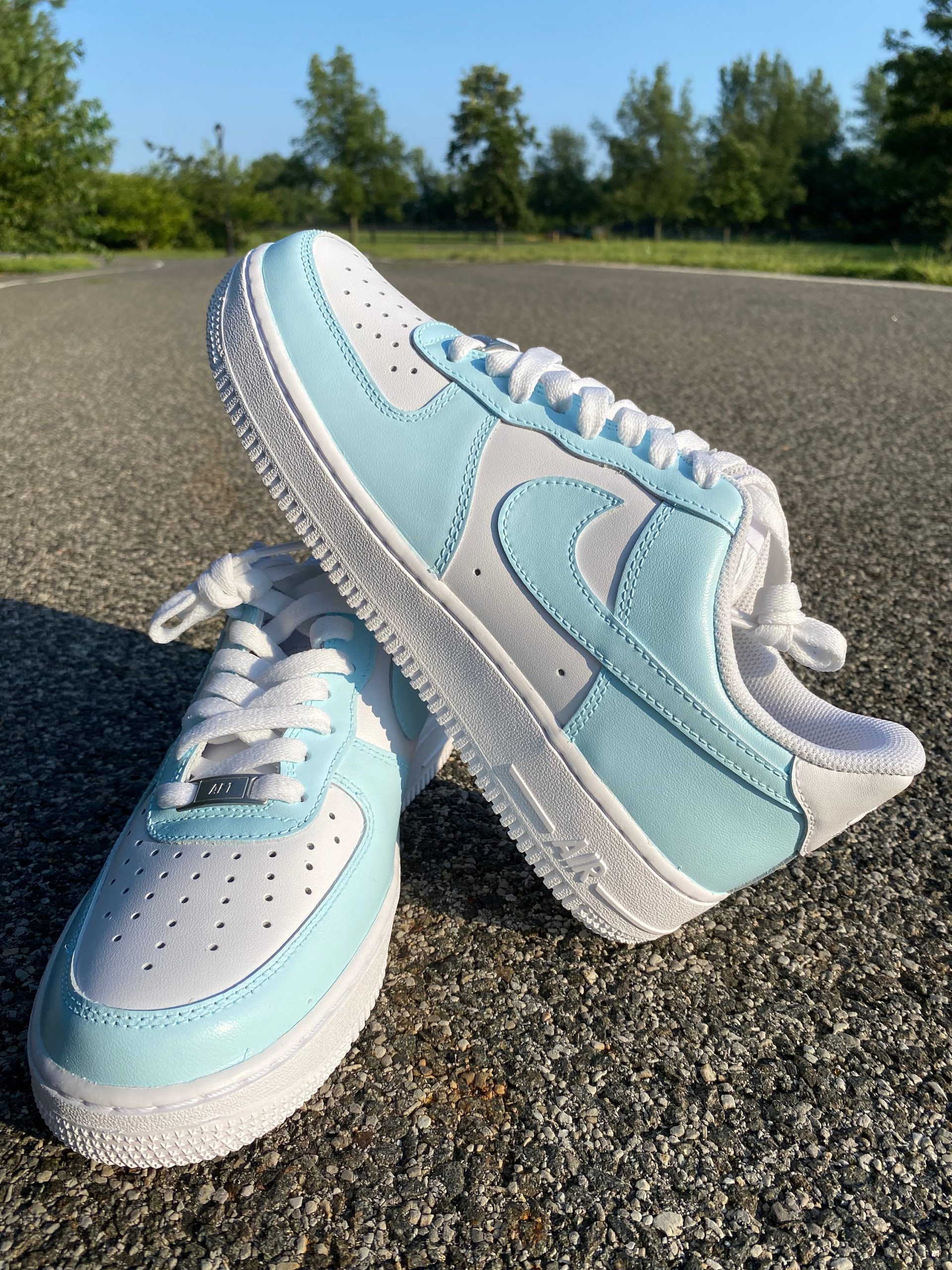 Blue/Baby Blue Nike Air Force 1 Low Custom Custom Blue pour Coloriage Air Force 1,