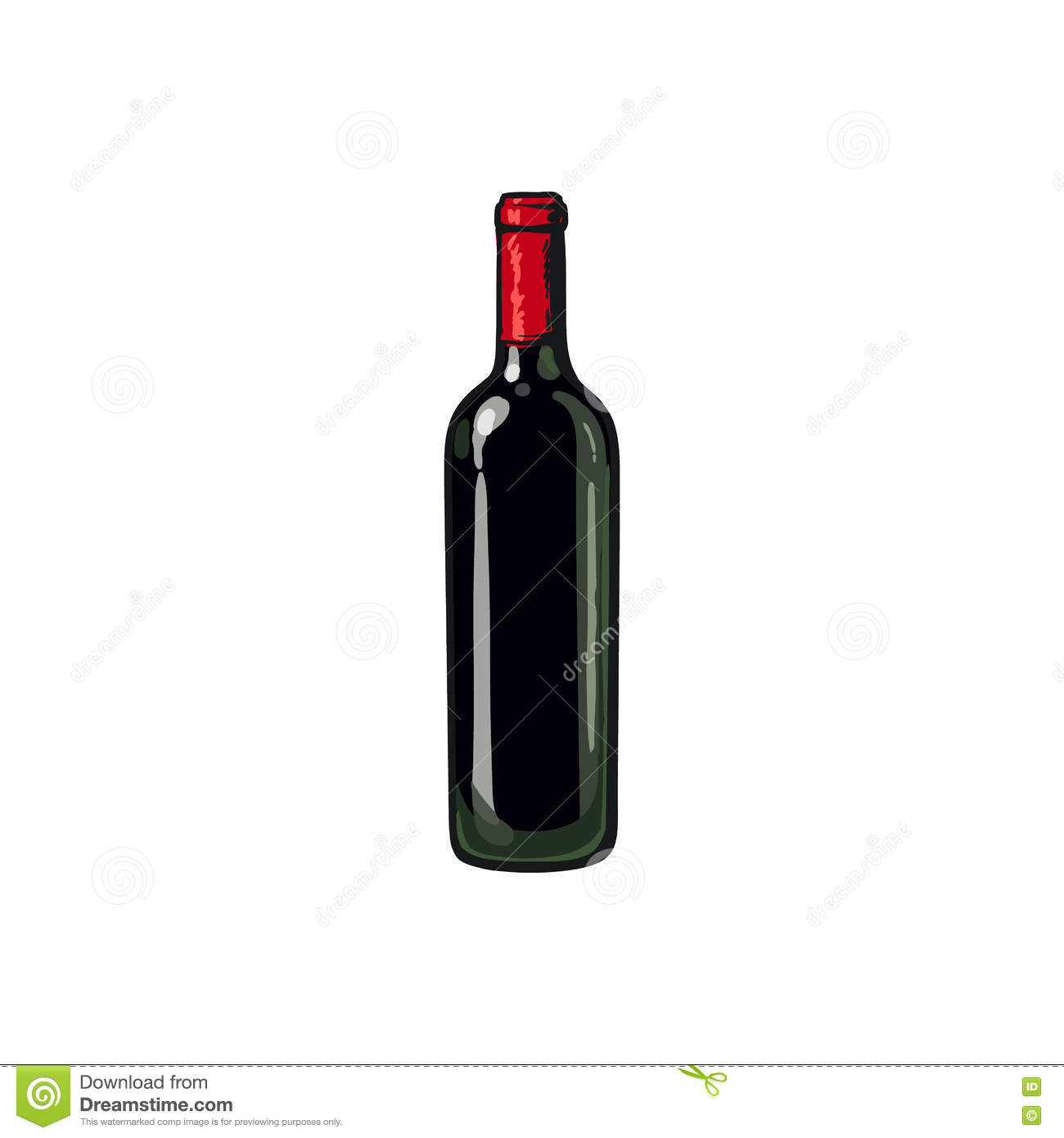 Bouteille De Vin Rouge, Illustration D'Isolement De dedans Coloriage Dessin Bouteille De Vin