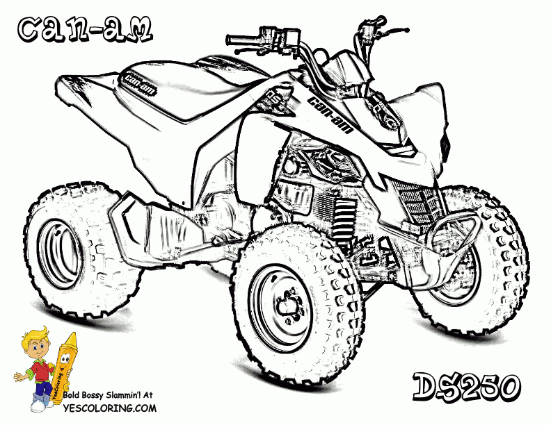 Brawny Atv Coloring Pages | 22 Free | Honda Can-Am encequiconcerne Dessin À Colorier Quad